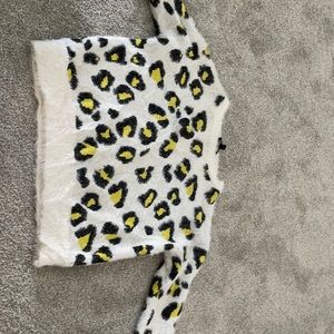 Express Leopard Fuzzy Sweater